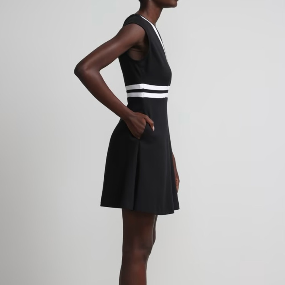 🎊  New York & Company Colorblock Accent Wrap Dress - City Knits - Picture 3 of 6